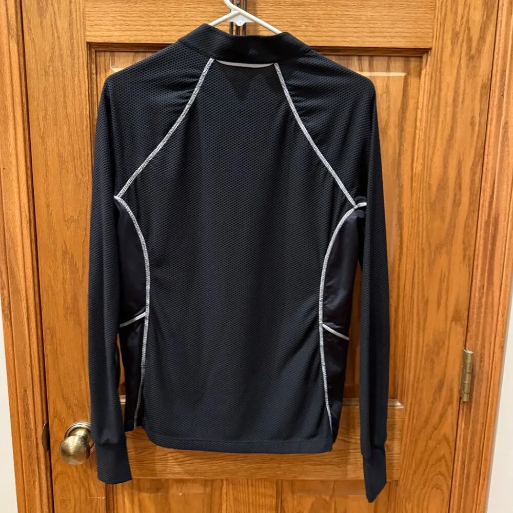 Tory Sport  Mesh Quarter-Zip Pullover Color: Sport Black Size: XL - Picture 5 of 7